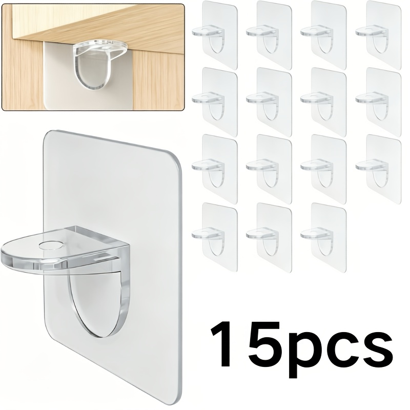 TEMU Lot de 15 supports de de sol, équerres -basculement pour meubles avec base antidérapante, support de en plastique perçage pour pleine longueur,