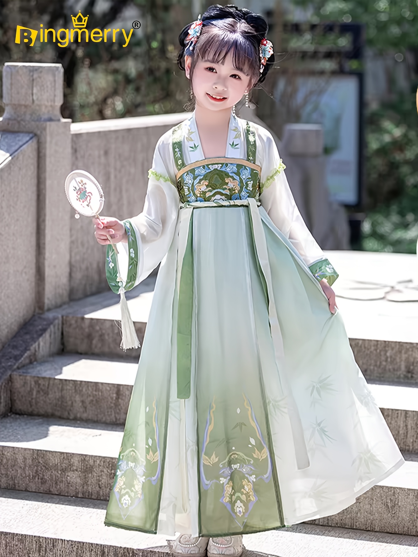 green emerald velvet dress Elegant Festival Hanfu main image 1