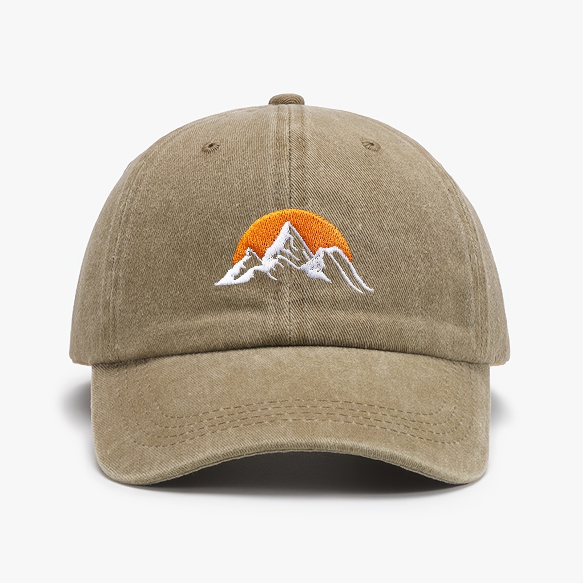 1pc Sunrise Embroidered Baseball Cap Unisex Retro Washed Distressed Sun Hat Accessory Hat For Men And Women