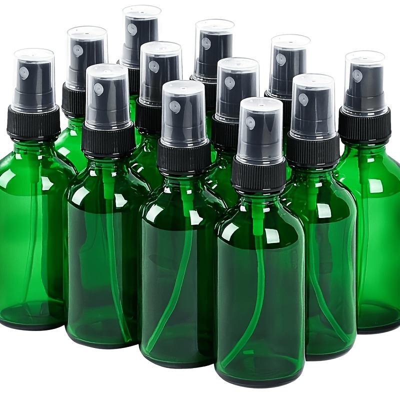 TEMU 2oz Glass Spray Bottle, Reusable Fine Mist Sprayer, Leak-proof Design, Suitable For Travel, Skincare, Perfume, Plant , Cleaning Refill, Green,