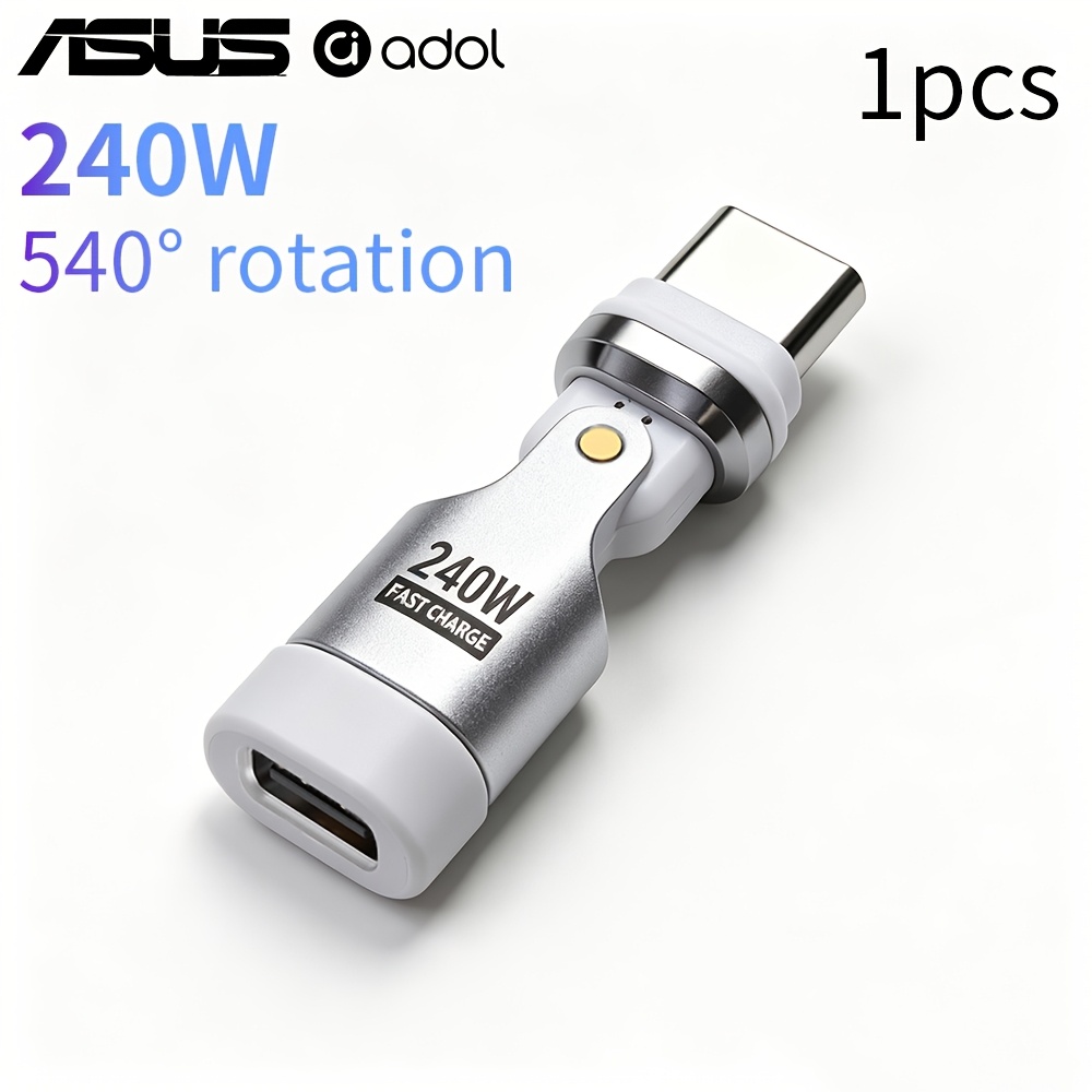 TEMU Asus Type-c Adapter 540Â°, 240w Fast Charging And Data Transfer Adapter, Multi-angle Compatibility, Suitable For Mobile Phones, Computers And