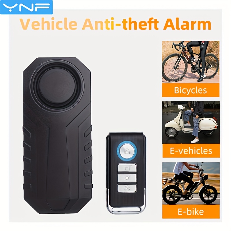YNF Sirena Antifurto per Bicicletta Intelligente Senza Fili Aggiornata! 113dB, Funzionamento a Telecomando, Autonomia Batteria Ultra-lunga di 6 Mesi, Universale per Mountain Bike, Moto, Veicoli a Motore, Allarmi e Antifurti