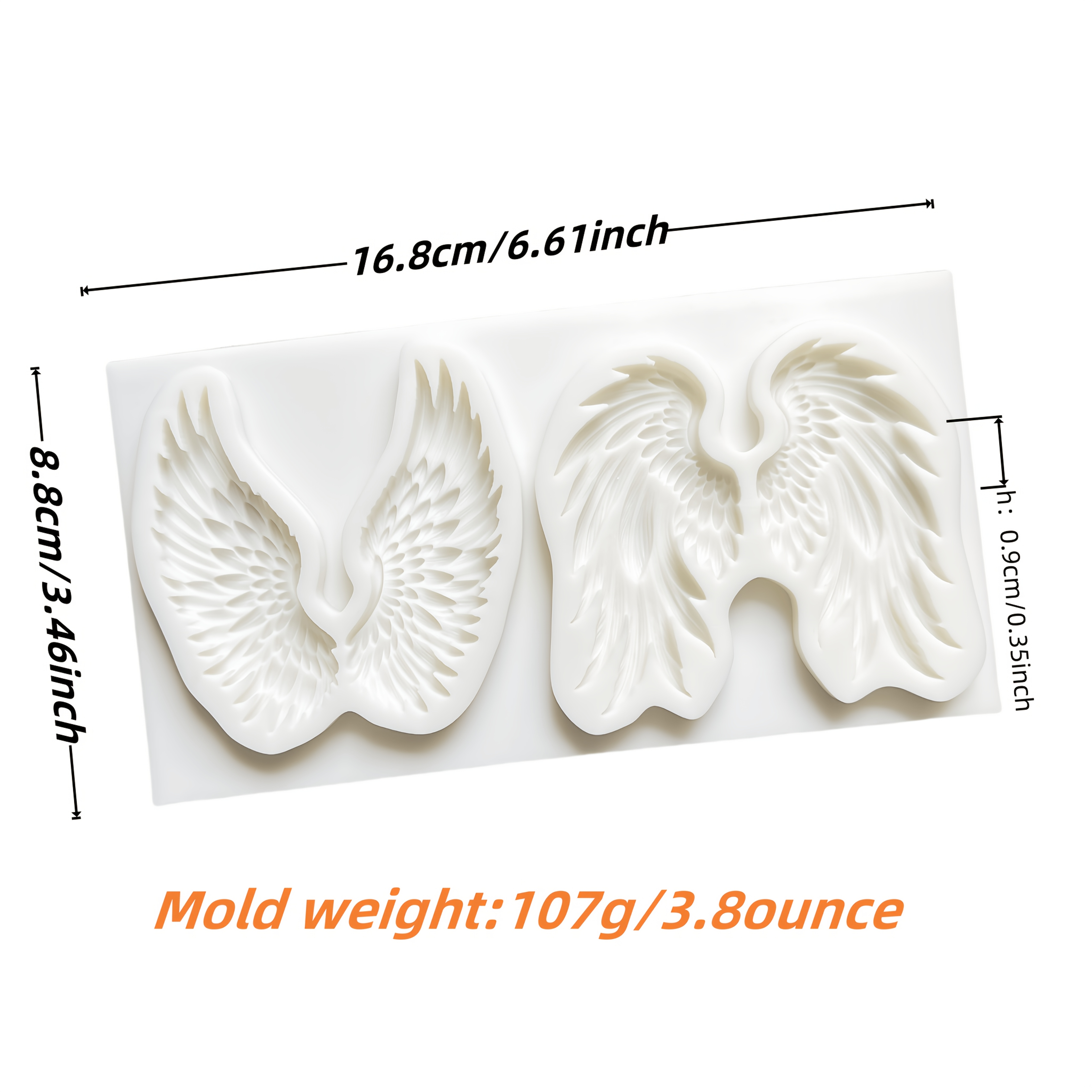 Image of 1pc Of Gorgeous Golden Wings Silicone Mold, Handmade Diy Mold Suitable For Fondant, Chocolate, Cake Decoration, Kitchen Baking Cookie Decoration Mold, Handmade Art Baking Tools.