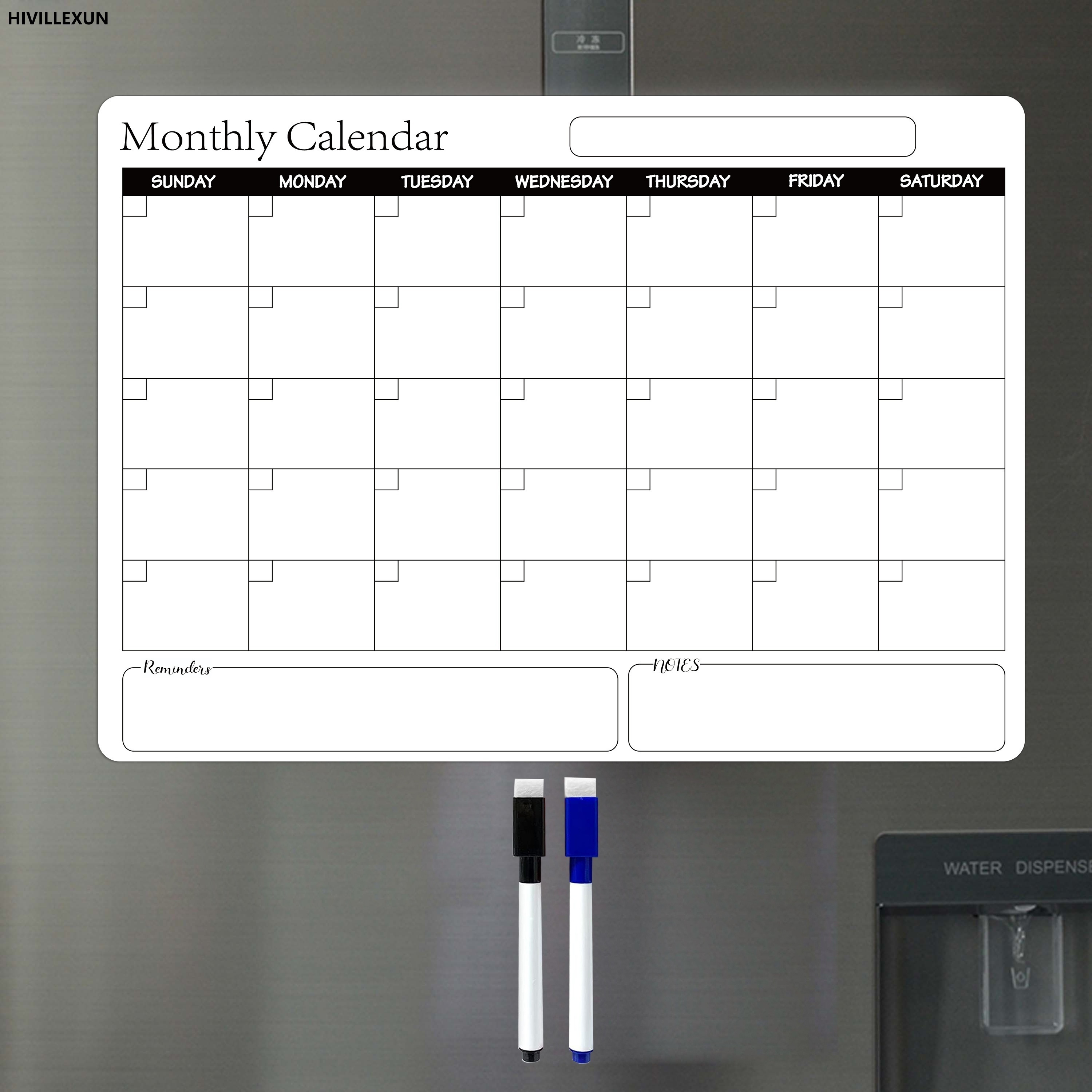 

Magnetic Calendar Dry Erase Magnetic Calendar For Fridge With 2 Markers