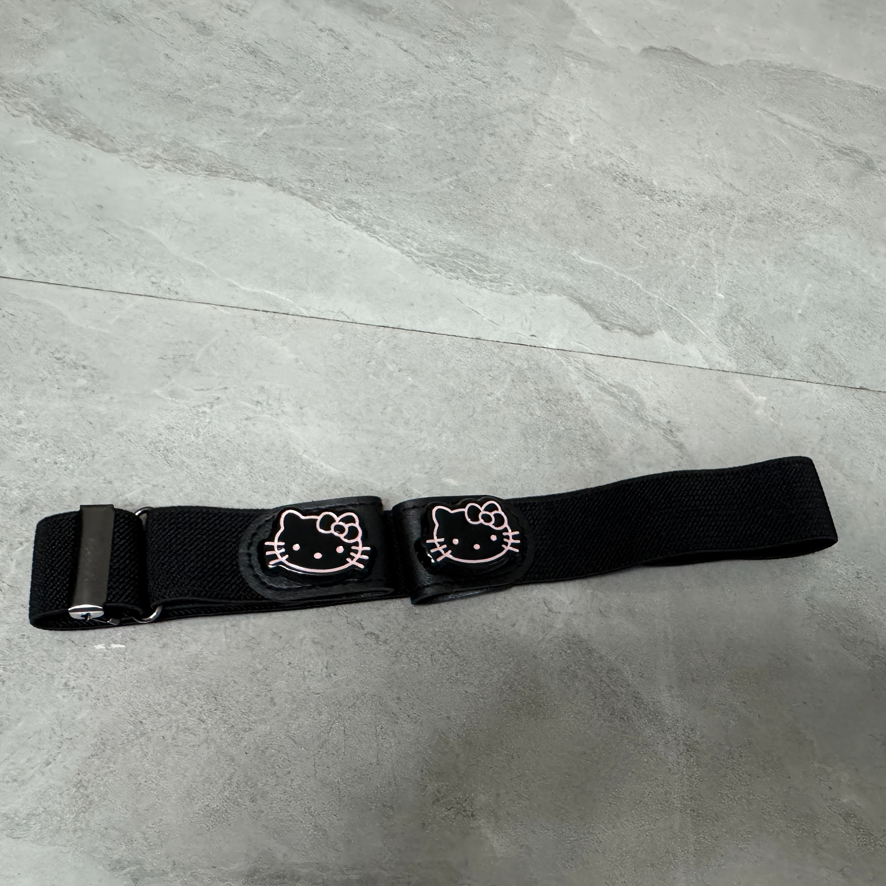 Image of For Hello Kitty Adjustable Elastic Waist Belt - No-drill, Easy-adjustable With Bow, For Jeans, Casual Attire, Casual Attire Accessory | Design | Durable Belt, For Hello Kitty Accessories For Gifts