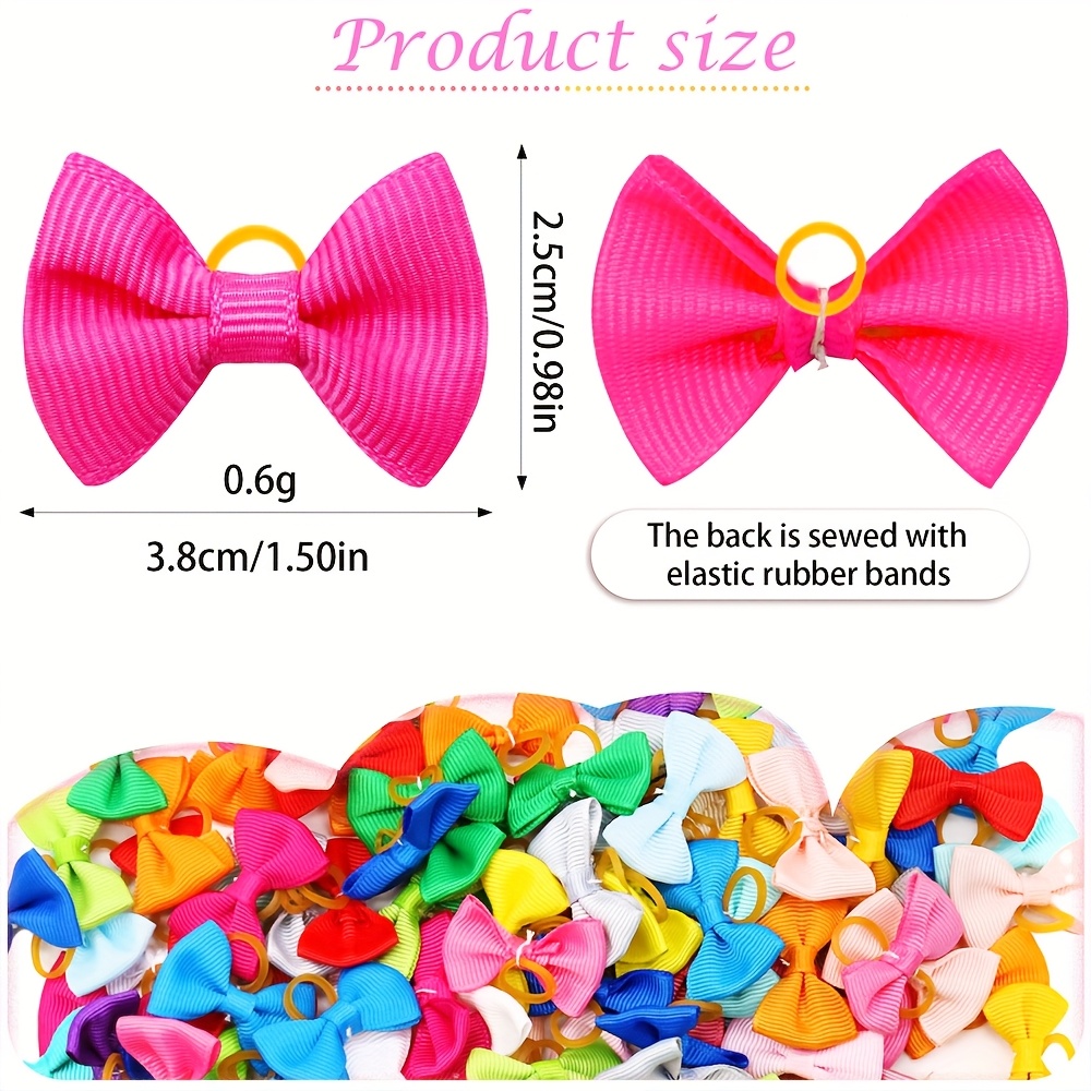 random 20pcs   handmade solid color pet dog bows hair additions for dogs cute cat bowknots pet supplies Product details 2