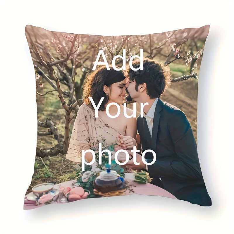 

Personalized 18x18 Inch Short Plush Throw Pillow Cover - Custom Photo Single-sided Print, Soft & Cozy, Zip Closure, Hand Wash Only - Home Decor, Commemorative Photo, No Pillow