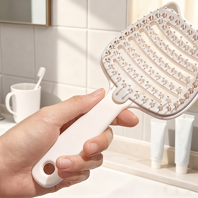 Peine de Peluquería Esponjoso, Cepillo para Masaje del Cuero Cabelludo y Cuidado del Cabello, Cepillo Desenredante para Cabello Rizado y Liso, Cepillo para Desenredar, Cepillo para Cabello Mojado o Seco, Cepillo para Mujeres para Todo Tipo de Cabello