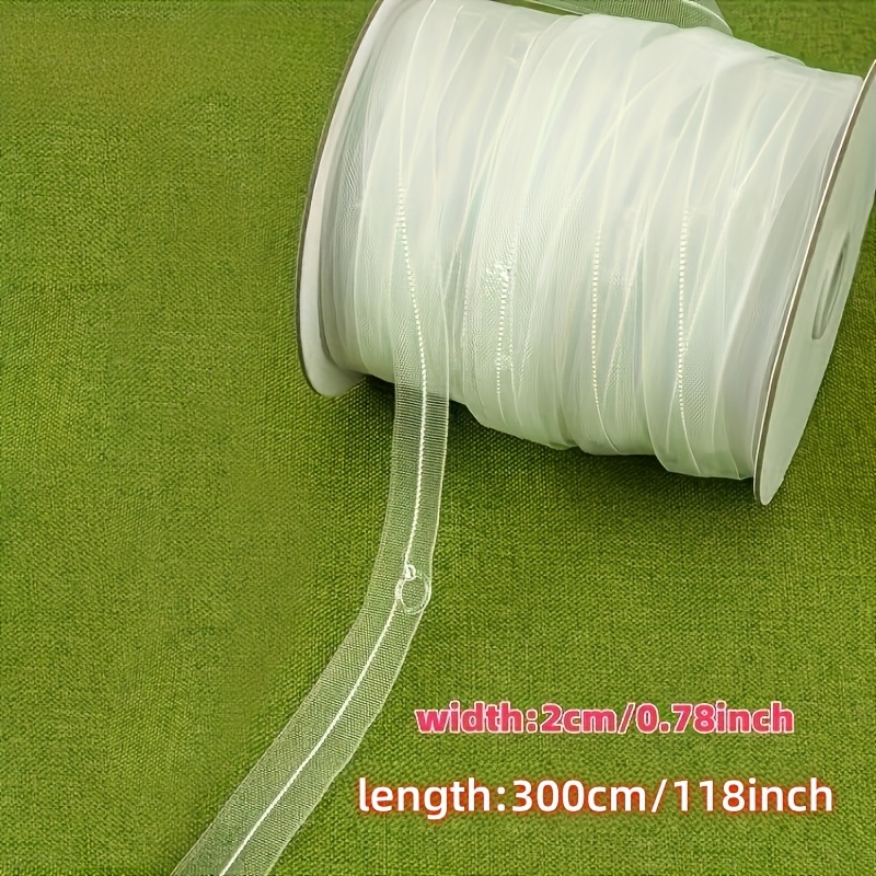 TEMU Anneau de rideau de 300 cm avec ruban en nylon transparent, adapté aux rideaux, décoration intérieure - Produits de couture et de tissage,