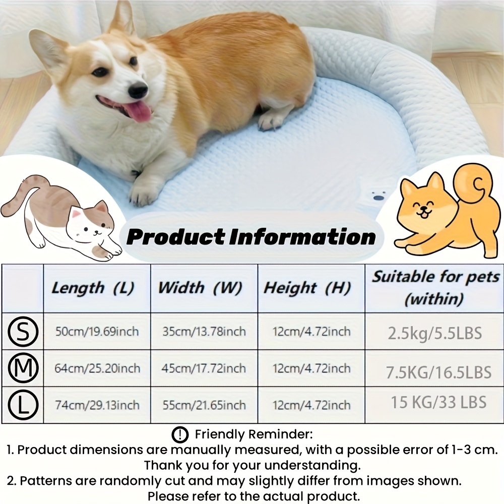 polka dot dog bed with pillow   hot cold oval pet mat washable striped design for medium small dogs   dog nest pad essential summer cooling bed for small to medium dogs Product details 7
