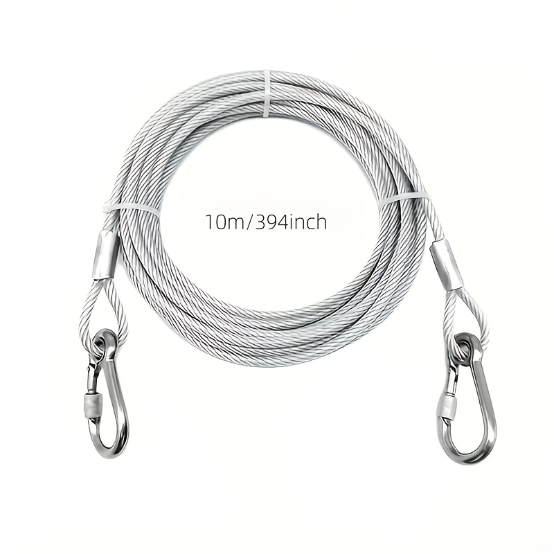 TEMU 1pc 10m 2mm Pvc Coated Galvanized Steel Wire Rope, Pet Leash, Protective Cable, Safety Lifting Wire Rope, Outdoor Clothesline