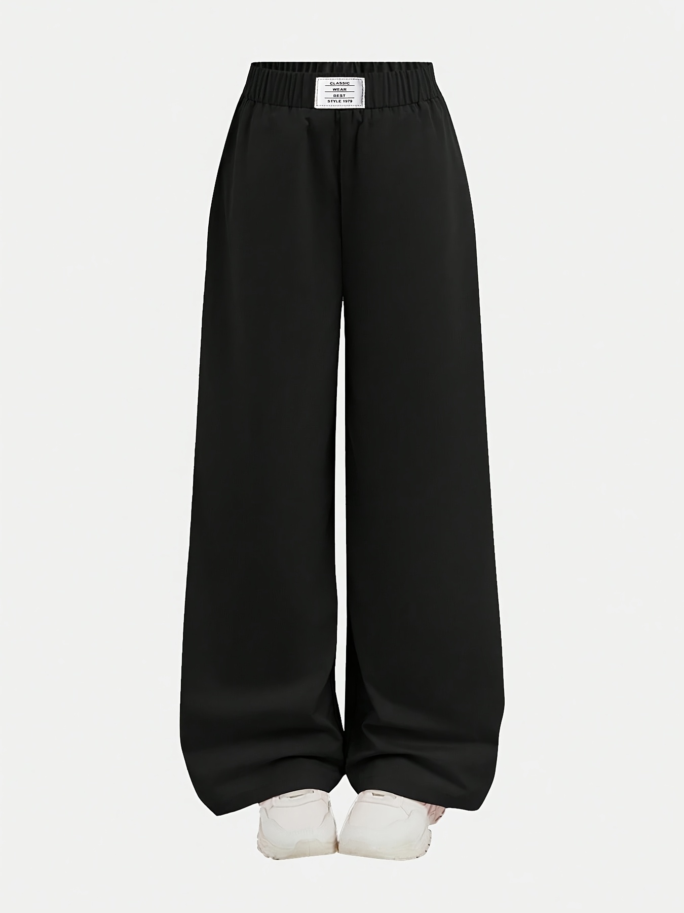 2pcs Girls' High-Waist Wide-Leg Casual Pants, Versatile & Stylish
