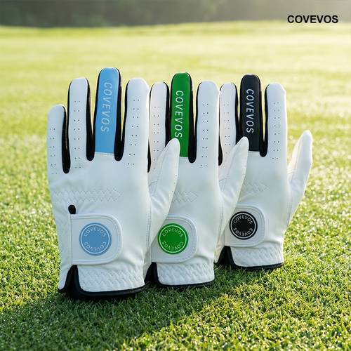 mixed color pu golf gloves non and comfortable feel breathable hole design and wrist closure ergonomic ensuring and swing stability lightweight soft non for tournament professional training all weather use