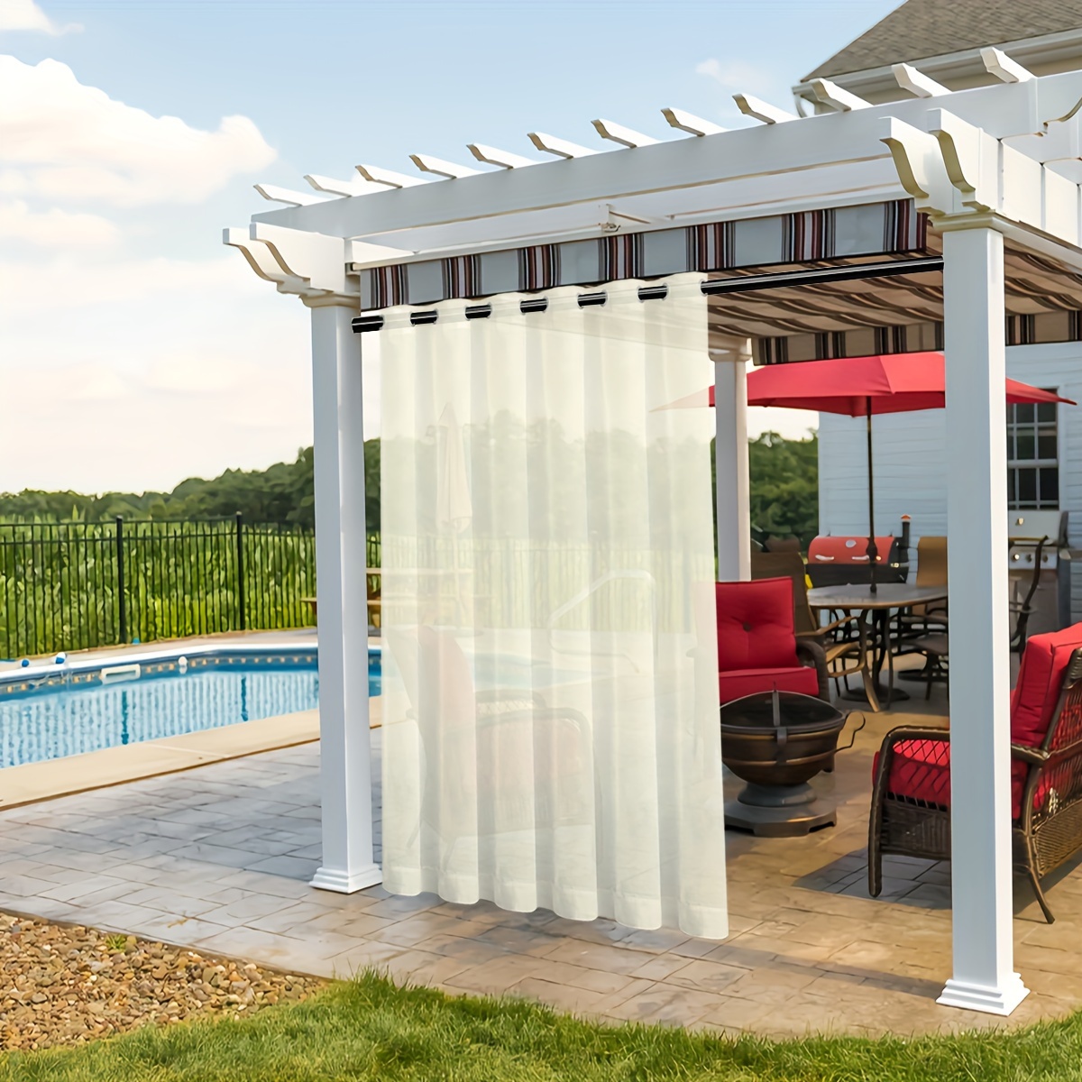 transparent polyester curtains outdoor use suitable porch Temu United Kingdom