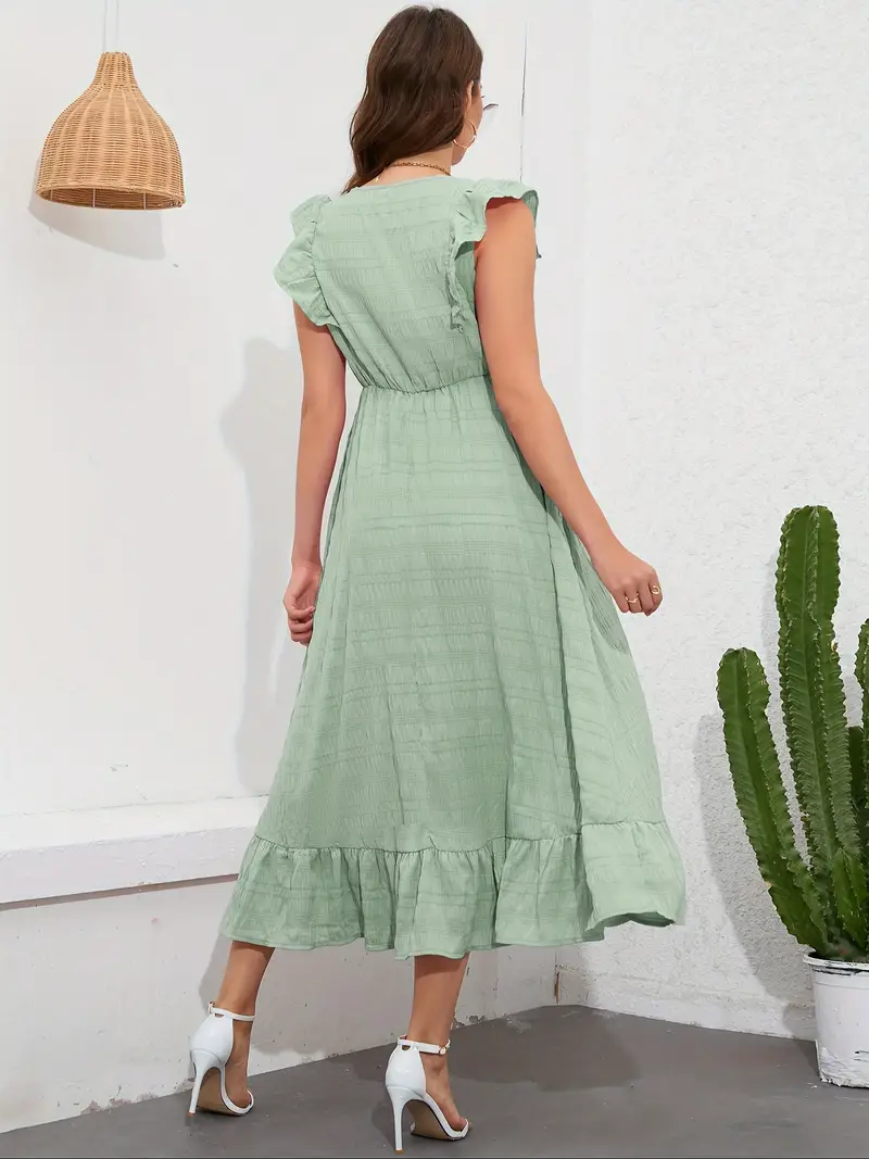 maternity dress summer ruffle cap sleeveless v neck maxi - Temu maternity dress summer ruffle cap sleeveless v neck maxi - Temu