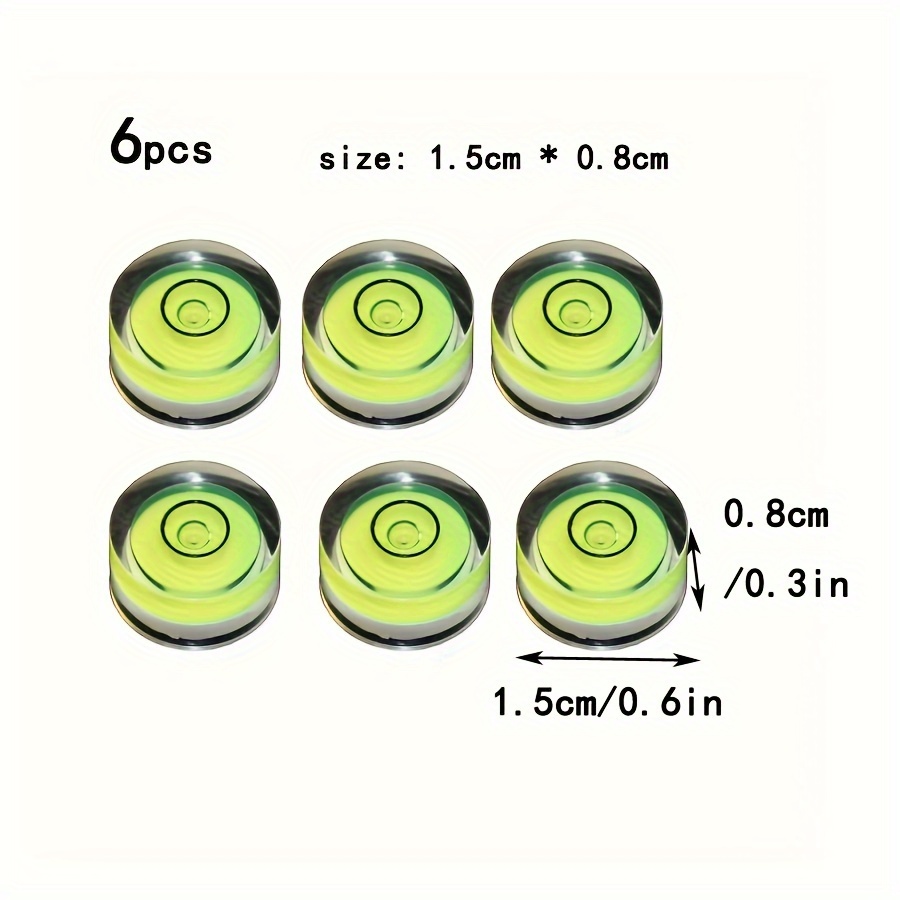 TEMU 6pcs Acrylic Level Beads For Compass - Universal Fit, 3 Sizes (1.5cm*0.8cm, 1.2cm*0.6cm, 1.0cm*0.6cm), Non-electric, Durable Material, Ideal For