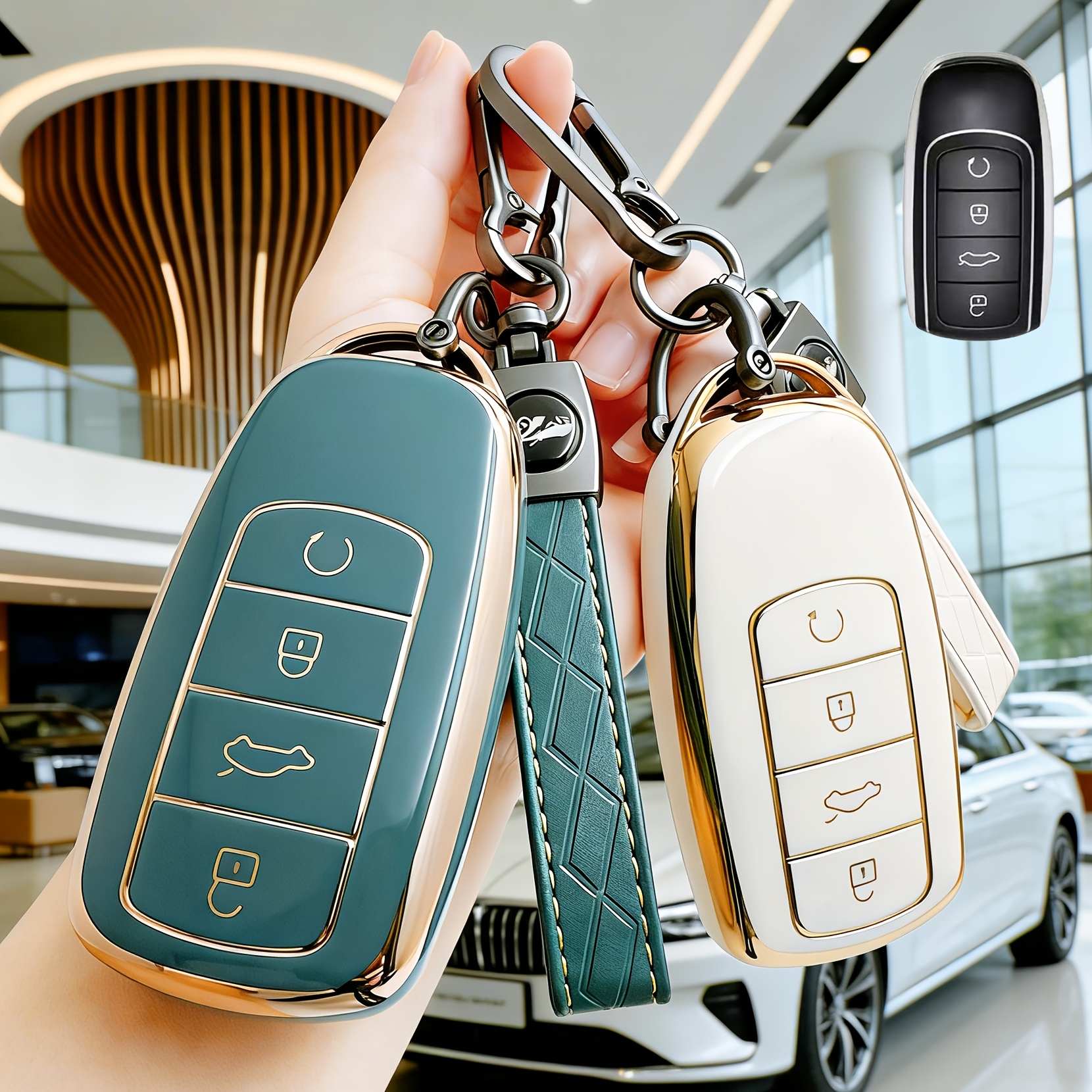 auto-fernbedienungsschlüsselhülle mit schlüsselanhänger für chery   8/7plus,   8,   8 pro,  ,   c5,   7 8 pro max,   5 plus usw. 4-tasten smart key verhindert verschleiß, schutzhülle, einfache installation, hochwertige, langlebige, weiche tpu-schlüsselhülle & schlüsselanhänger