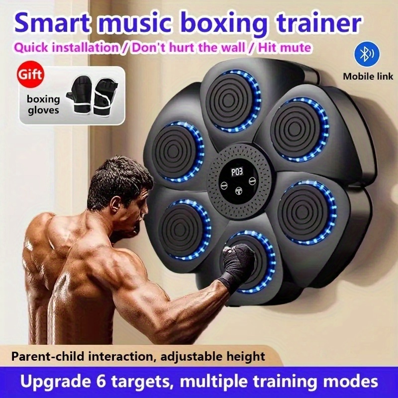 Eine Musik-Boxmaschine mit Handschuhen * wandmontierter Musik-Boxtrainer *  kabellose Box-Ausrstung fr Zuhause und Fitnessstudio, elektronisches  wandmontiertes Trainingsgert