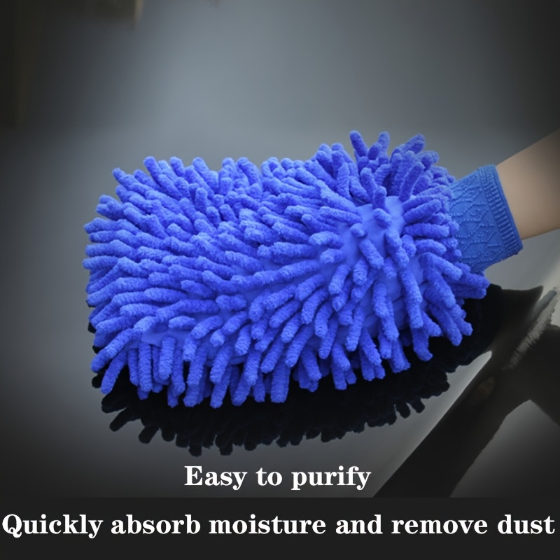1pc Ultra-Soft Chenille Car Wash Glove - Double-Sided Plush Microfiber for Auto Detailing and Cleaning, Car Wash Accessory