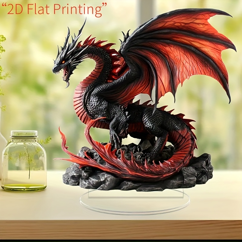 

A 2d Printed Acrylic Dragon - Desktop Decoration Ornament, Suitable For Home, Window Display, Party Decoration, Use, No Text Language - Ideal Gift For Holidays As Christmas