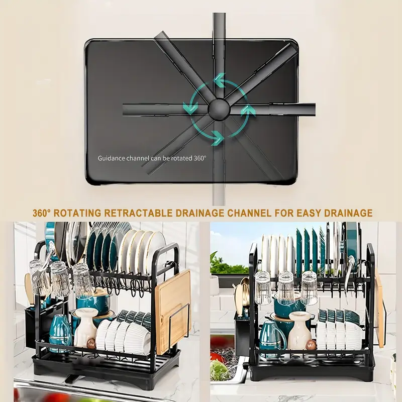 2 tier dish drying rack with pot holders dish racks for kitchen counter kitchen utensil holder dish rack with metal kitchen dish rack kitchen drying rack two tier racks kitchen organizer pantry organizers and storage Product details 3