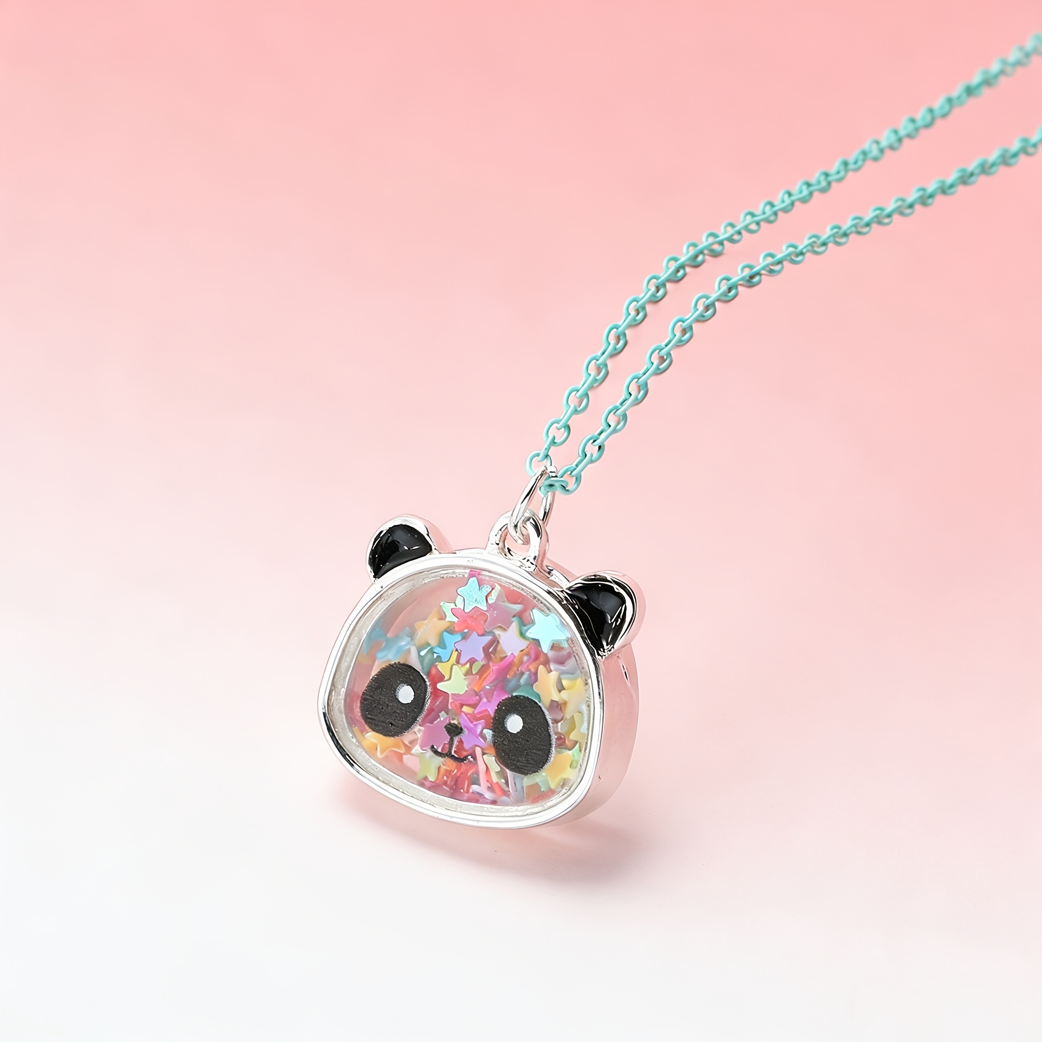 TEMU 1pc Cute Panda Shaker Pendant Necklace With Glitter, And Music Festival Jewelry, Perfect Birthday Gifts For Daughter And Granddaughter