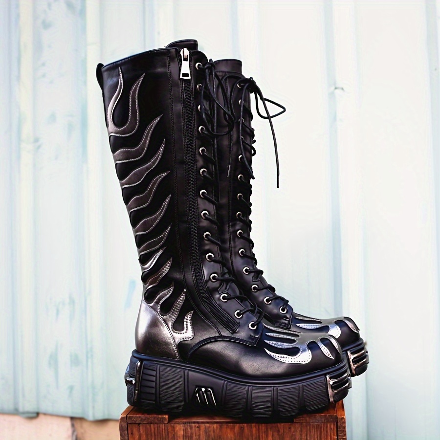 靴 y2k Dark Gothic Flame Western Boots Y2k Flame Boots - Etsy y2k Dark Gothic Flame Western Boots