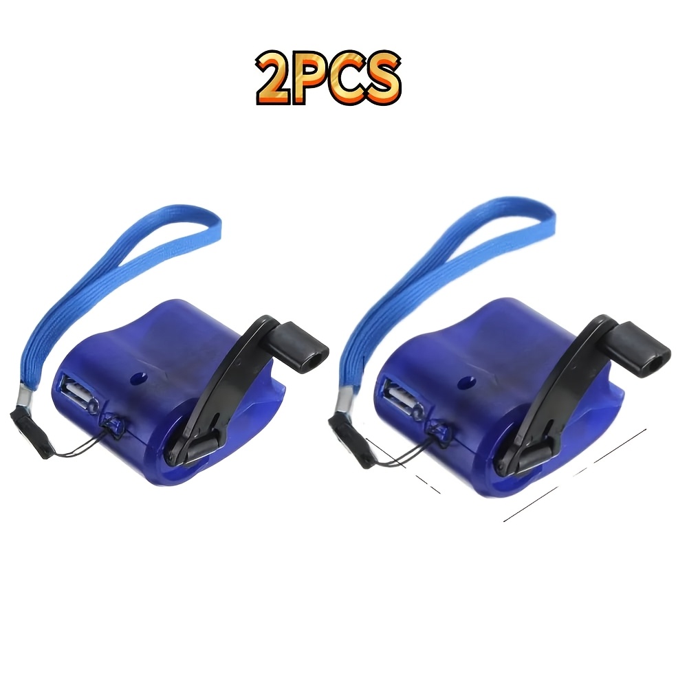 TEMU 2pcs Usb Hand-cranked Power Banks- Portable Emergency Power Banks, Essential For Outdoor Camping And Mountain Climbing, Emergency