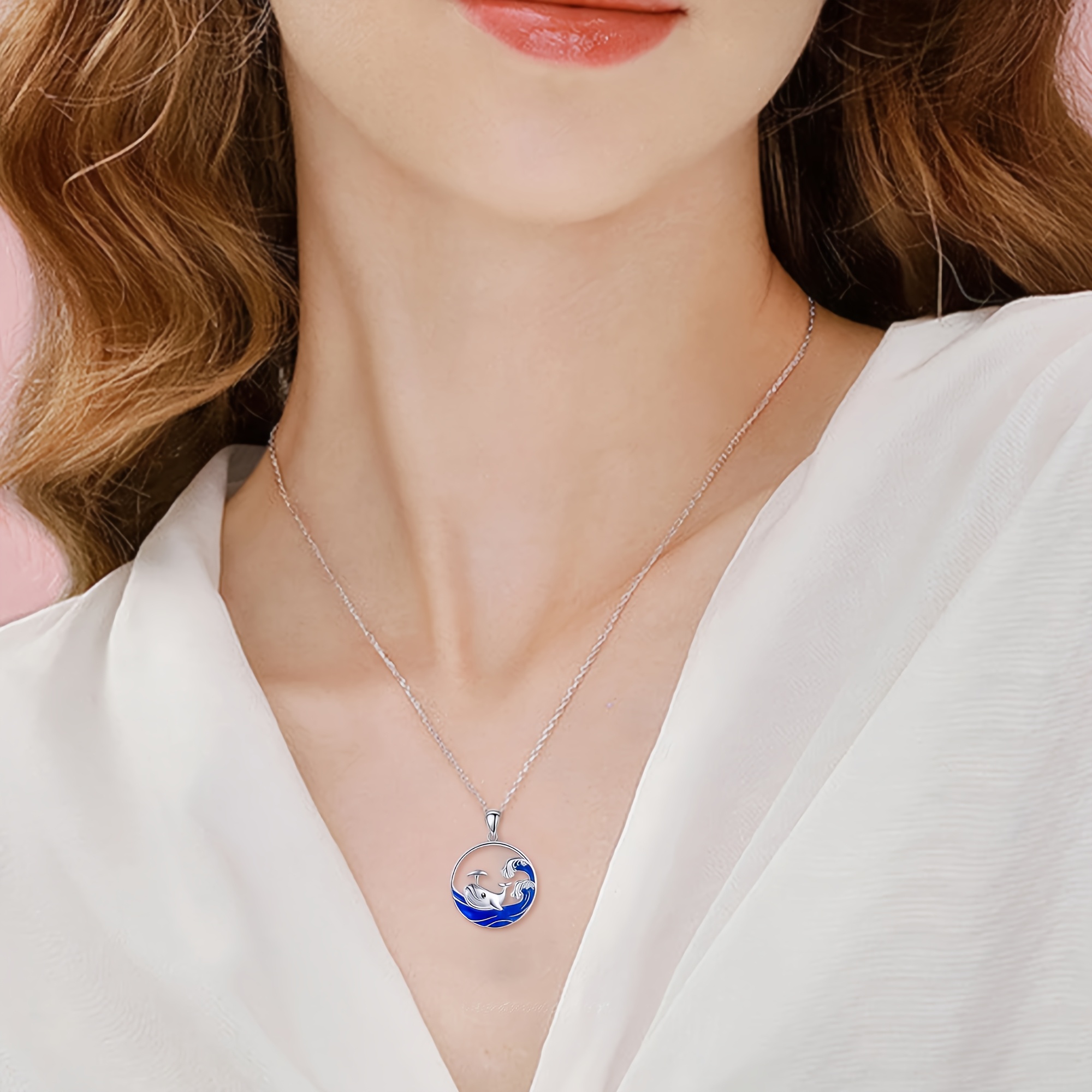 925 Sterling Silver Whale Pendant Necklace, Ocean Lover Gift