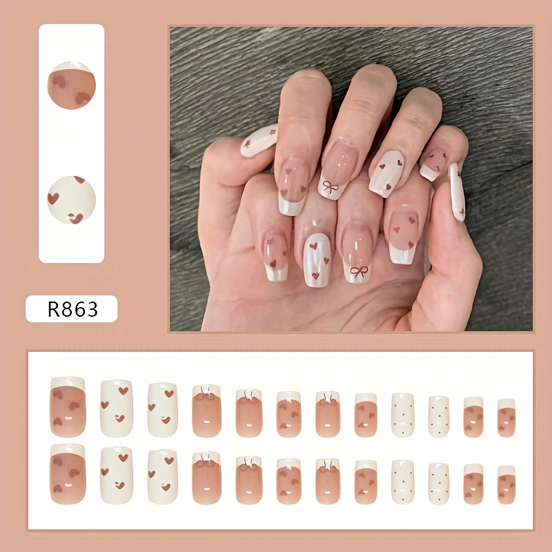 24 heart shaped   on nails along with a nail file and a jelly   Product details 1