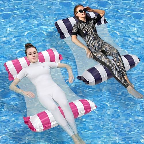 2 4 6 pack inflatable pool floats for adults classic striped swimming rings durable pvc tube floats for pool lake and beach leak resistant design