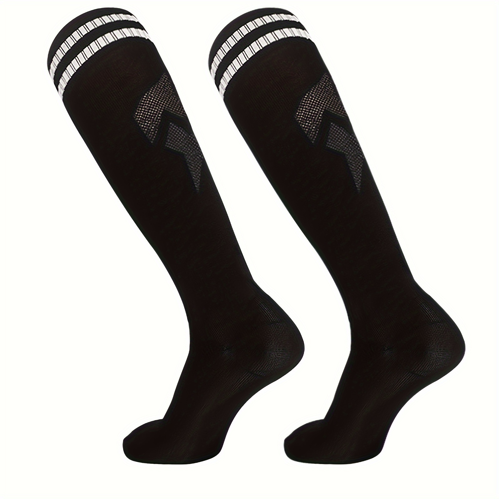 1 Pair Youth Knee Socks, 97% Polyester 3% Spandex, Solid Color, Machine Washable, Football Long Socks For Boys Ages 6-15