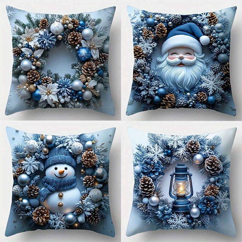 

4- Christmas , 17.72x17.72 , , Polyester, Printed , , , For Sofa, Bed, Bedroom Decor