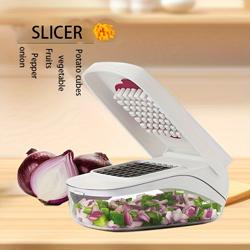 multi functional kitchen slicer for potatoes vegetables onions and fruits manual chopper and slicer no electricity needed details 0