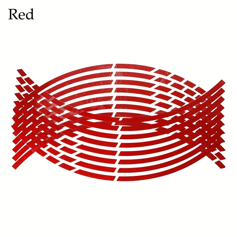 Image of 16pcs Car Styling Strips Reflective Motocross Bike Motorcycle Wheel Stickers And Decals 17/18 Inch Reflective Rim Tape