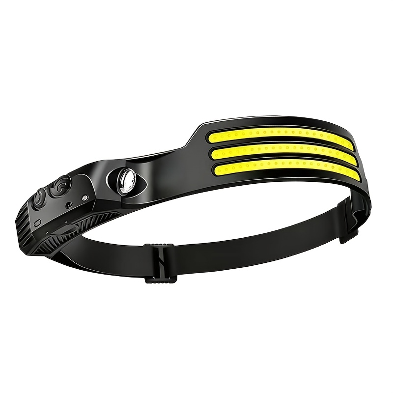 TEMU 1pc Outdoor Multifunctional 3-light Strip Usb Rechargeable , Portable Motion-sensing Fishing Headlamp, 3pcs Light Strips/rechargeable Multi-use