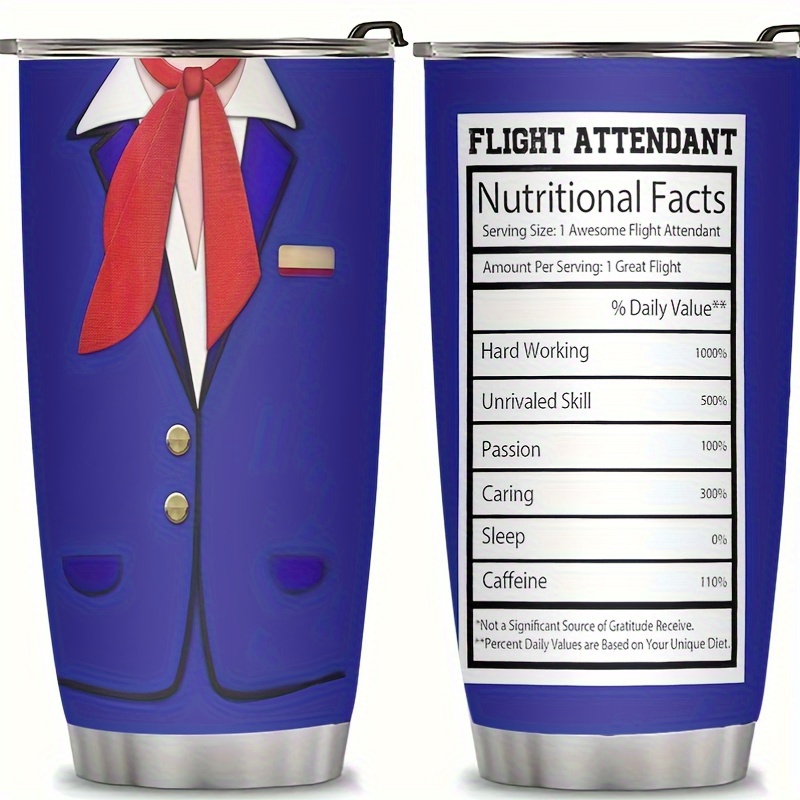 

1pc 20oz Premium Insulated Stainless Steel With Flight Humor - Drinks Hot/cold For Hours, Sweat-free, , Leak-proof, Bpa-free - Ideal Gift , , Home & Out Use