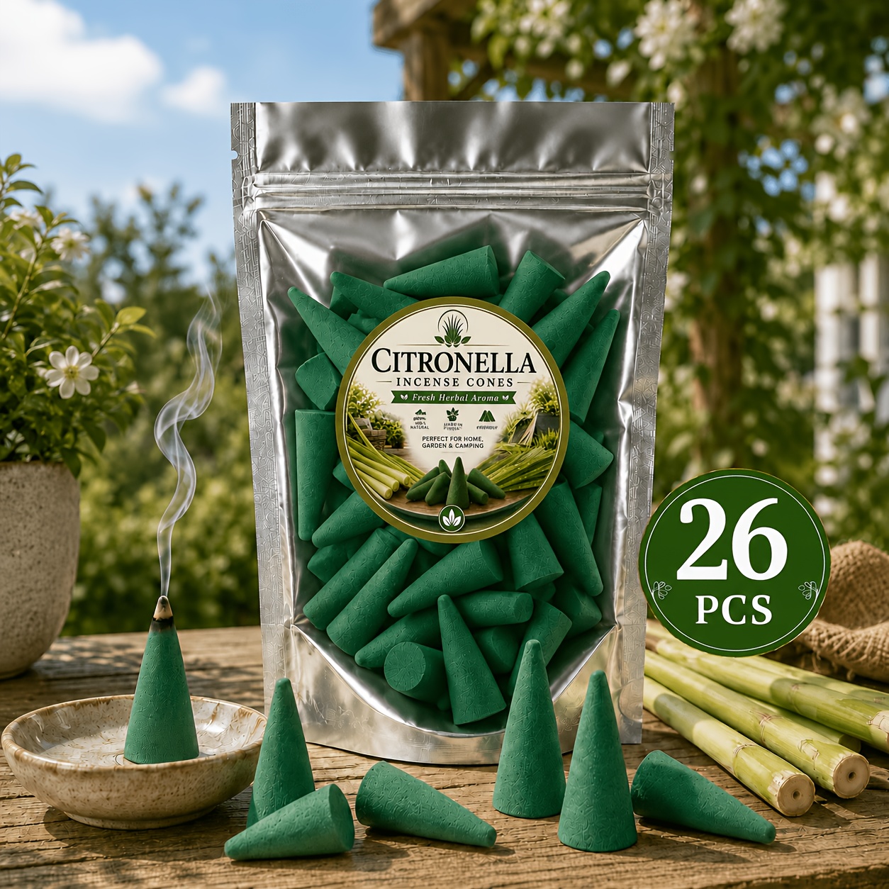 Image of Scented Cone, Infused Fragrance Cone, Suitable For Outdoor Terrace, Camping, Backyard, Garden, Porch, Summer Ambiance And Gift Decor
