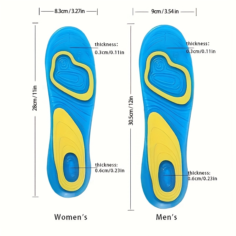 2pcs/pair Silicone Shock-absorbing Insoles PU Insoles Gel Insoles
