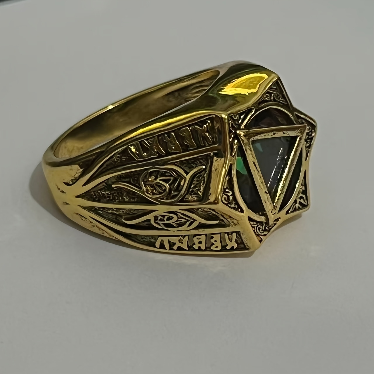 Image of A Vintage Men's Ring - Featuring Exquisite Patterns And Mysterious Symbols, Made Of Stylish Copper Material, Suitable For Daily Wear, Parties, And For Or Fathers.