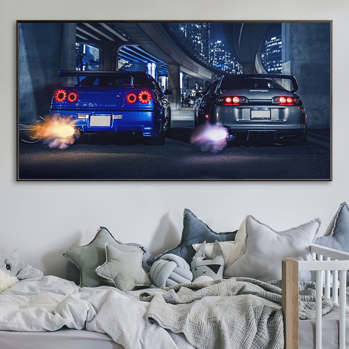 

1pc Canvas Poster, Vehicle Sports Car Painting, Canvas Wall Art, Artwork Wall Painting For Gift, Bedroom, Office, Living Room, Cafe, Bar, Wall Decor, Home And Dormitory Decoration