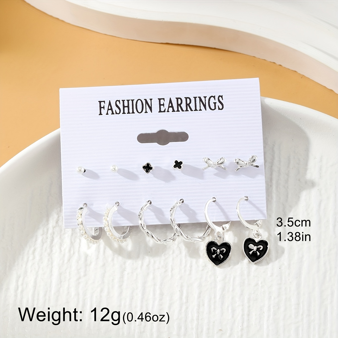 3 Pairs Faux Pearl Bow Earrings Set — Creative Gift