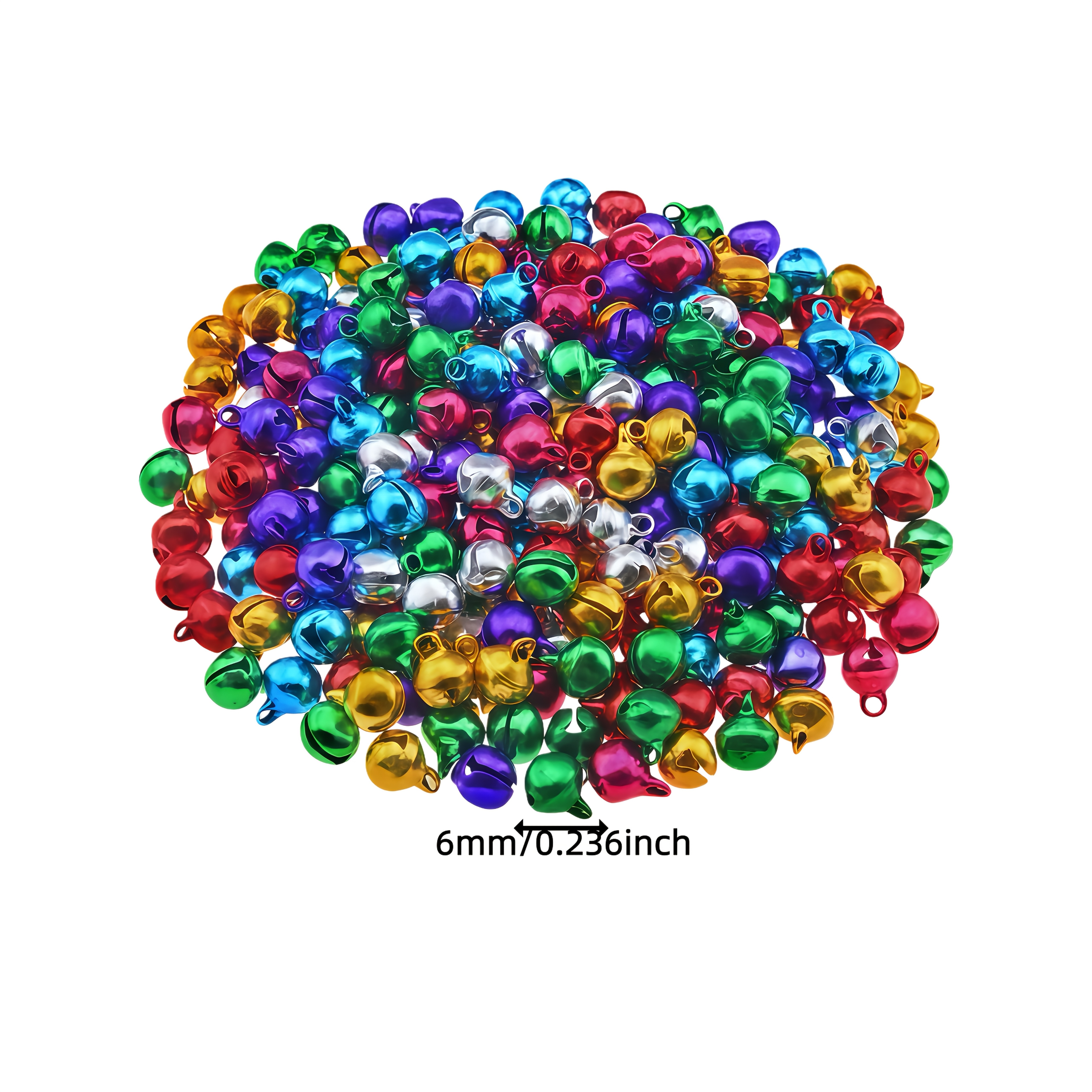 TEMU 500pcs Colorful Mini Bells, Suitable For, Wreath Additions, Pet Additions, And Holiday Decorations, Assorted Colors, Handicraft Hanging