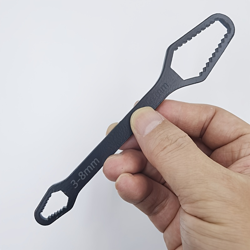 1 llave Torx multifuncional negra - Llave ajustable de autoajuste de doble extremo con tamaño de rosca de 3-17 mm, diseño duradero de 5 mm de grosor y mango portátil para reparación de automóviles - Imagen 6