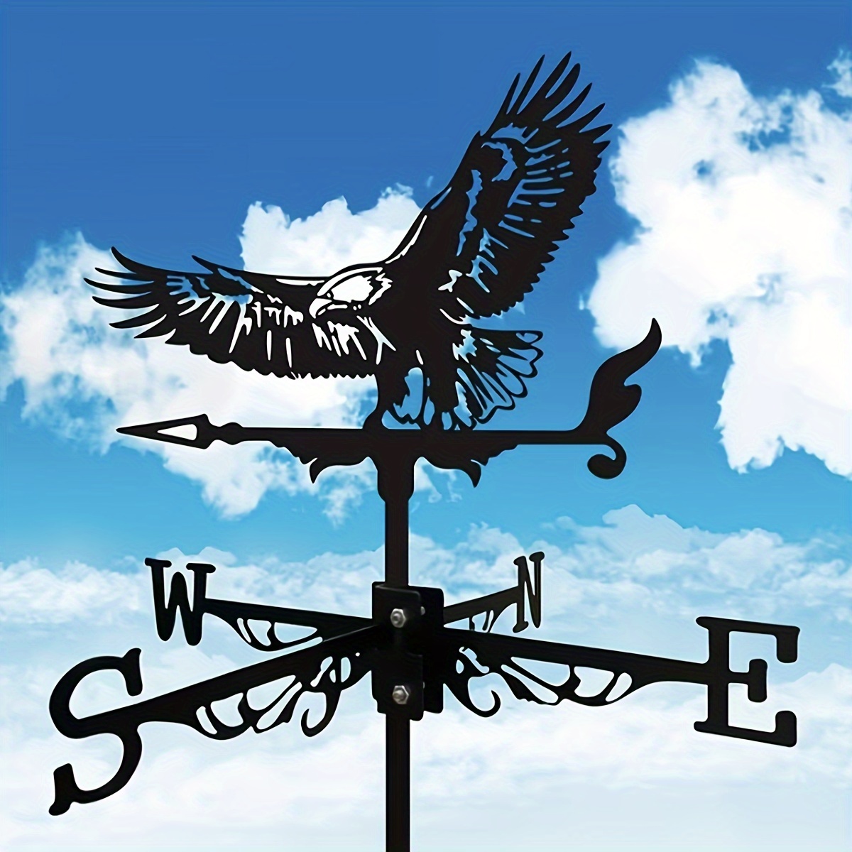 

Flying Eagle Wind Vane, Rust Proof Iron, Ground Insertion Decoration, Suitable For Roofs, Gardens, Sheds, Homes - Artistic Outdoor Indicator