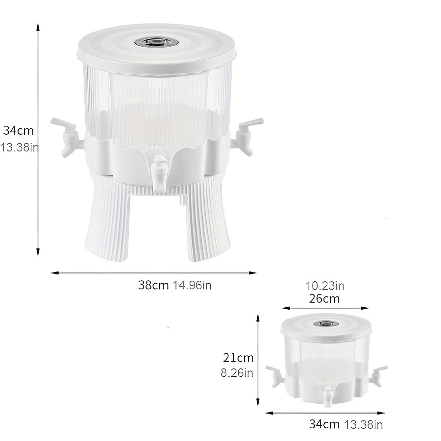 1pc gallon rotating plastic drink dispenser with spigots detachable timed beverage bucket for refrigerator iced juice details 6