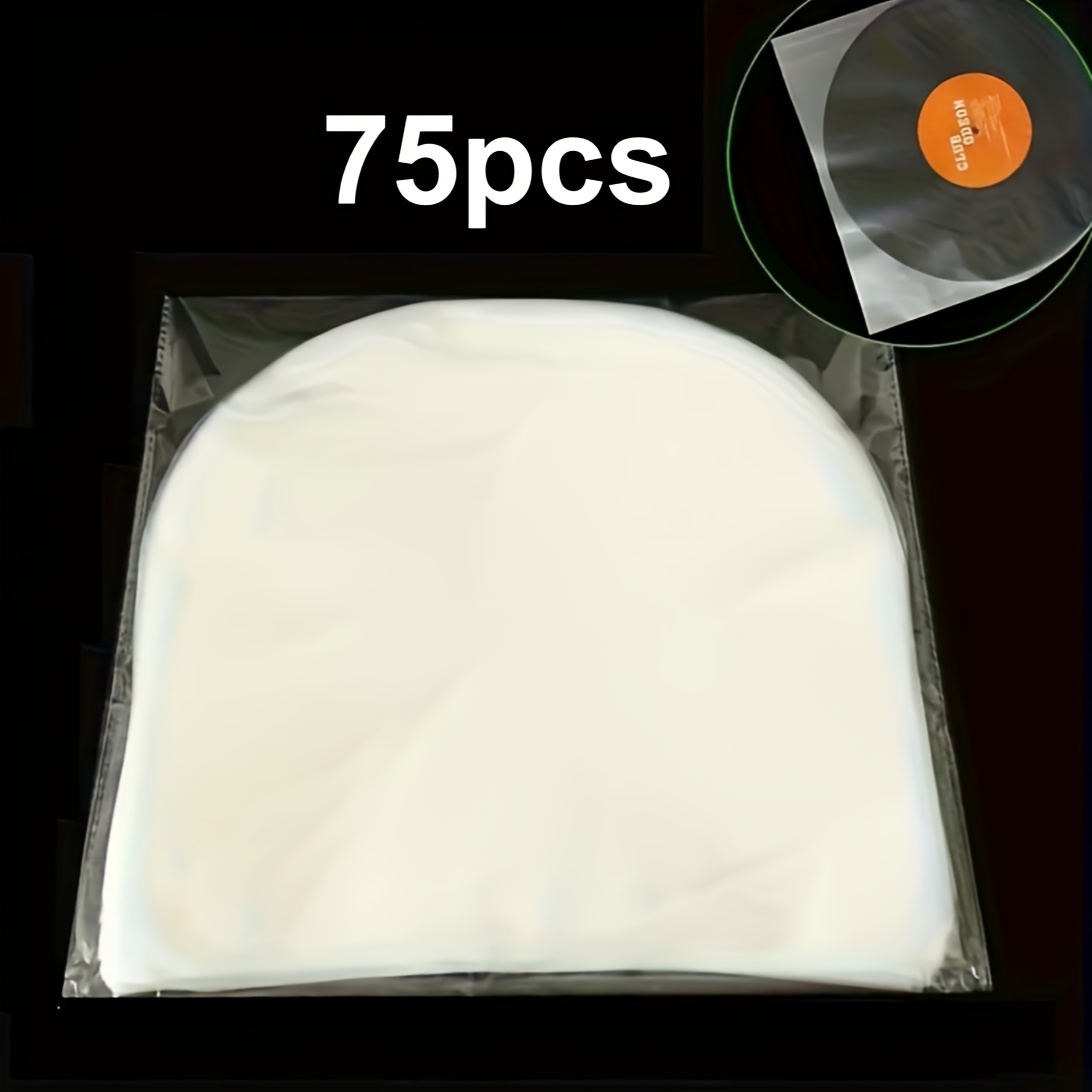 TEMU 75-pack 12-inch Vinyl Record Sleeves - Durable Anti-static Polyethylene Protective Bags, Suitable For , Size 30.58x30.78cm, Designed For Record