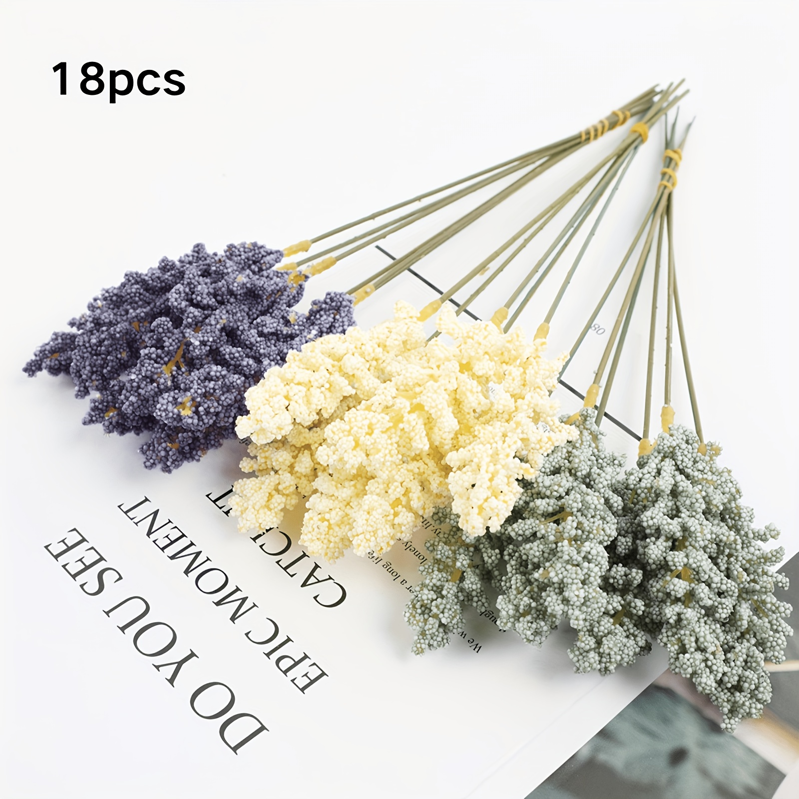 18pcs Bouquet - Lifelike Artificial Flowers Perfect For Weddings, Showers, Birthdays, Easy Assembly, Centerpiece For Decor