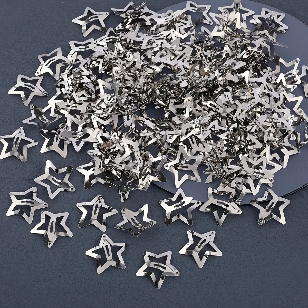 5/15/30/60pcs Y2K Silvery Star Hair Clips for Girls Filigree Star Metal Snap Clip Women Simple BB Hairpins Barrettes Hair Accessories, Gift for Eid, Ramadan