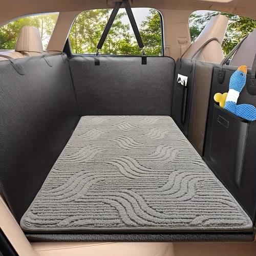 item picture 1pc car anti slip pet mat universal rear seat pet car dog seat cushion anti dirty durable soft comfortable pet car interior cushion